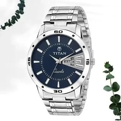 Titan Silver Stainless Steel Watch for Men (With Gift Box)